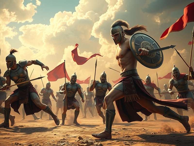 Supreme Combatant Gladiator battle scene